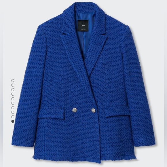 Blue Tweed Blazer NWT W Size Medium - Picture 4 of 12